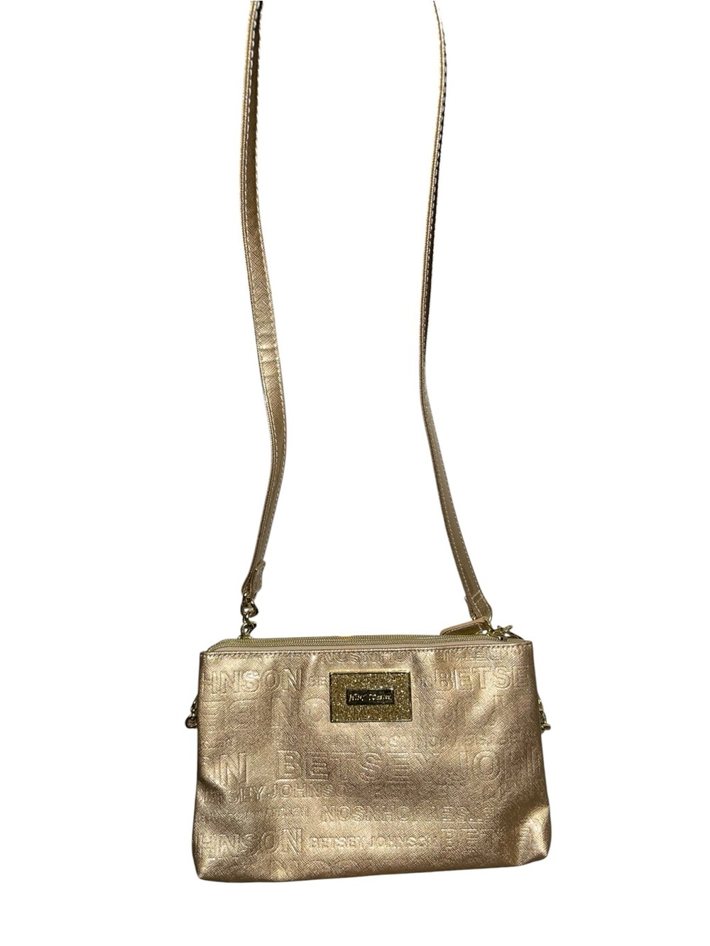 Betsey Johnson Metallic Gold Crossbody Bag